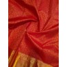 3G Pure Kanjivaram Silk Saree Vermilion Red with Gold Zari Brocade & Rich Pallu | Prahla Silks
