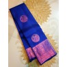 Royal Blue Kanjivaram silks saree Pink zari with rich Royal  Pallu and Blouse