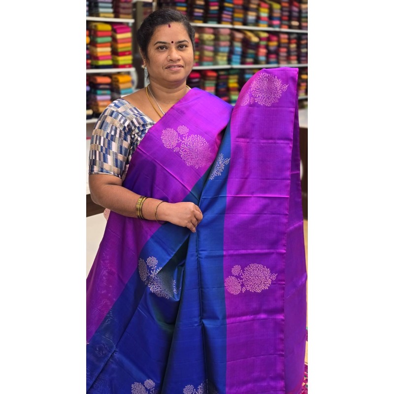 Pure Kanchi Soft Silk Sarees Blue