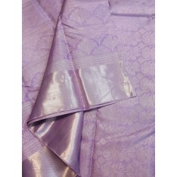 2G Pure Brocade Kanchipuram Silk SareeL lavender antique silver silk saree
