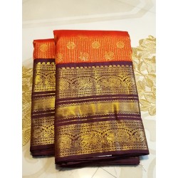 2G  Korvai Pure Zari Kanjivaram Silk Sarees authentic by Prahla Silks
