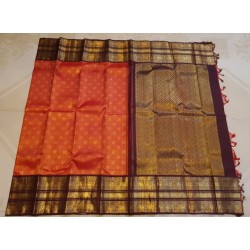 2G  Korvai Pure Zari Kanjivaram Silk Sarees authentic by Prahla Silks