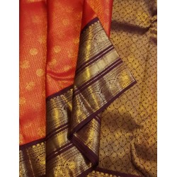 2G  Korvai Pure Zari Kanjivaram Silk Sarees authentic by Prahla Silks