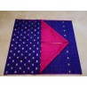 Royal Blue Borderless Kanchivaram with Mayil Chakram Buttas and Rani Pink Silver Zari Pallu