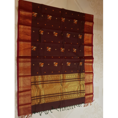 HCB136 - Kanchi Handloom Cotton Saree