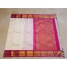 Traditional korvai kanchipuram silk saree with luxurious pink pallu accent