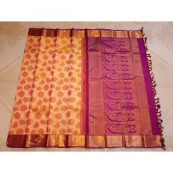 2G Pure Brocade Kanchipuram Silk Saree roses