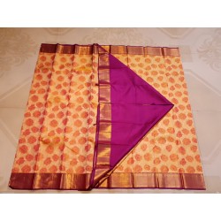2G Pure Brocade Kanchipuram Silk Saree roses