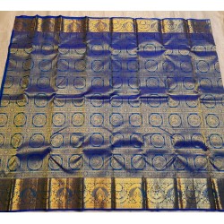 Pure Kanjivaram Silk Saree - Royal Blue-Gold Zari