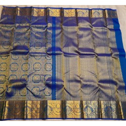 Pure Kanjivaram Silk Saree - Royal Blue-Gold Zari