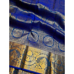 Pure Kanjivaram Silk Saree - Royal Blue-Gold Zari