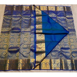 Pure Kanjivaram Silk Saree - Royal Blue-Gold Zari
