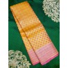 Pure Kanjivaram Silk Saree - Orange-pink