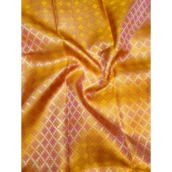 Pure Kanjivaram Silk Saree - Orange-pink