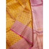 Pure Kanjivaram Silk Saree - Orange-pink