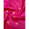 Pure Kanchi Silk Saree in pink with mustard Border with Gold Zari
