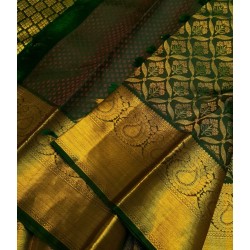 Pure Kanjivaram Silk Saree - Olive Green