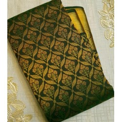 Pure Kanjivaram Silk Saree - Olive Green