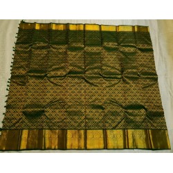 Pure Kanjivaram Silk Saree - Olive Green