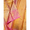 Pure Kanjivaram Silk Saree Tissue - Pink With Silver