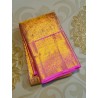 Pure Kanjivaram Silk Saree Tissue - Pink With Silver