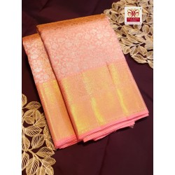 2G Pure Kanjivaram Silk Saree Tissue - Pink