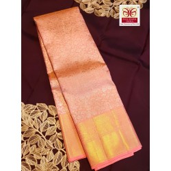 2G Pure Kanjivaram Silk Saree Tissue - Pink