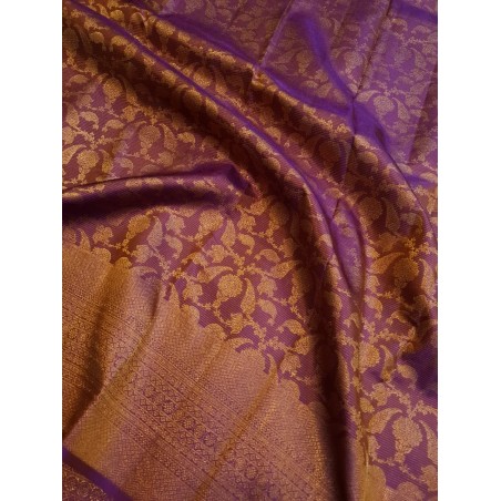 Pure Kanjivaram Silk Saree Vairaoosi - Purple