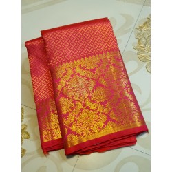 Pure Kanjivaram Silk Saree  - Hot Pink