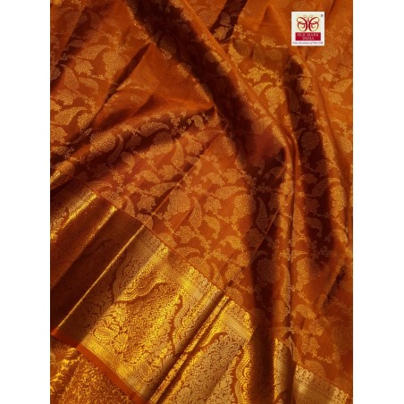 Pure Kanjivaram Silk Saree - Honey Color