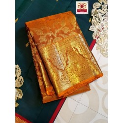 Pure Kanjivaram Silk Saree - Honey Color