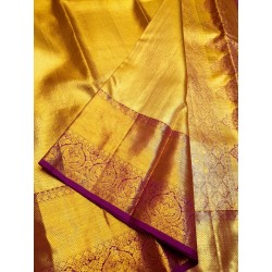 Pure Kanjivaram Silk Saree Tissue - Gold