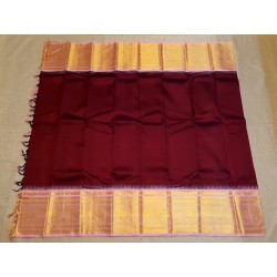 Pure Kanjivaram Silk Saree  - Maroon with Pink