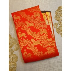 Pure Kanjivaram Silk Saree  - Red