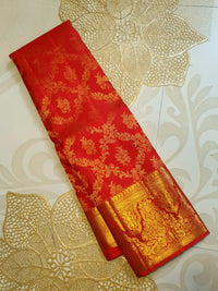 2G Pure Wedding Bridal Kanjivaram Silk Saree in Chilli Red with Rich Gold Zari | Silkmark Certified