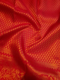 2G Pure Bridal Kanjivaram Silk Saree with chilli Red | Silkmark Certified