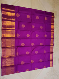 2Gram Pure Kanjivaram Silk Saree - Majenta  | Silkmark Certified