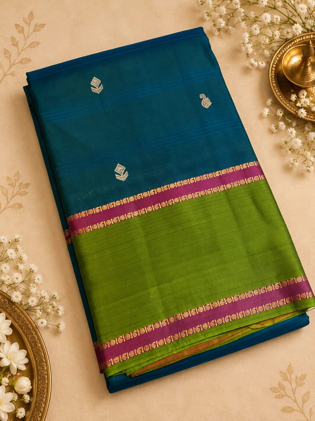 Light weight Kanjivaram Silk Saree - Green