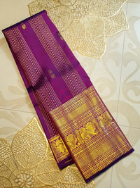 2Gram Pure Kanjivaram Silk Saree - Purple | Silkmark Certified