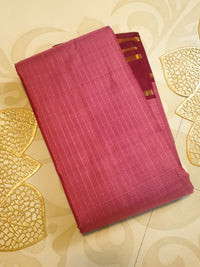 2G Pure Kanjivaram Silk Saree in Magenta Pink with Maroon Border & Gold Zari Peacock Buttas | Silkmark Certified