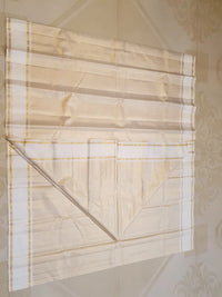 2G Pure Kanjivaram Silk Saree in Off White with Classic Gold Zari Border | Silkmark Certified