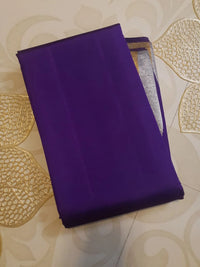 2G Deep Purple Kanjivaram Silk Saree with Gold and Silver Triangle Zari Border | Silkmark Certified
