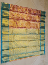2G Pure Korvai Tissue Kanjivaram Silk Saree Golden Tissue Silk Saree | SILKMARK CERTIFIED