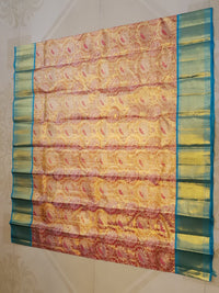 2G Pure Korvai Tissue Kanjivaram Silk Saree Golden Tissue Silk Saree | SILKMARK CERTIFIED