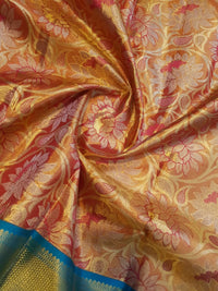 2G Pure Korvai Tissue Kanjivaram Silk Saree Golden Tissue Silk Saree | SILKMARK CERTIFIED