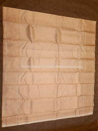 2G Pure Kanjivaram Silk Saree in Cream with All-Over Zari Buttas & Rich Copper Zari Border | Silkmark Certified