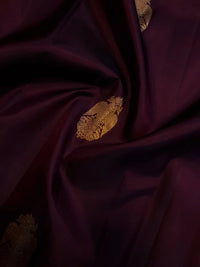 3Gram Pure Zari Kanjivaram Silk Saree in Dark Kantha Rose with Magenta Pallu & Traditional Peacock