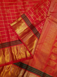 3Gram Pure Zari Kanjivaram Silk Saree in Traditional Red  | Silkmark Certified
