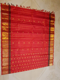 3Gram Pure Zari Kanjivaram Silk Saree in Traditional Red  | Silkmark Certified
