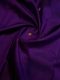 2G Purple Kanjivaram Silk Saree with Rich Gold Zari Butta & Traditional Broad Geometric Border | Silkmark Certified